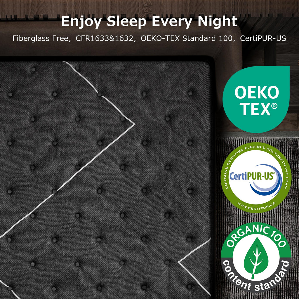 Extra Firm Queen Size Mattress 14 Inch, Reinforced Edge Support, Foam Encased Pocket Spring System, Cooling Multi-Layers Euro Top Hybrid Mattresses, Pressure Relief, Motion Isolation, Fiberglass Free